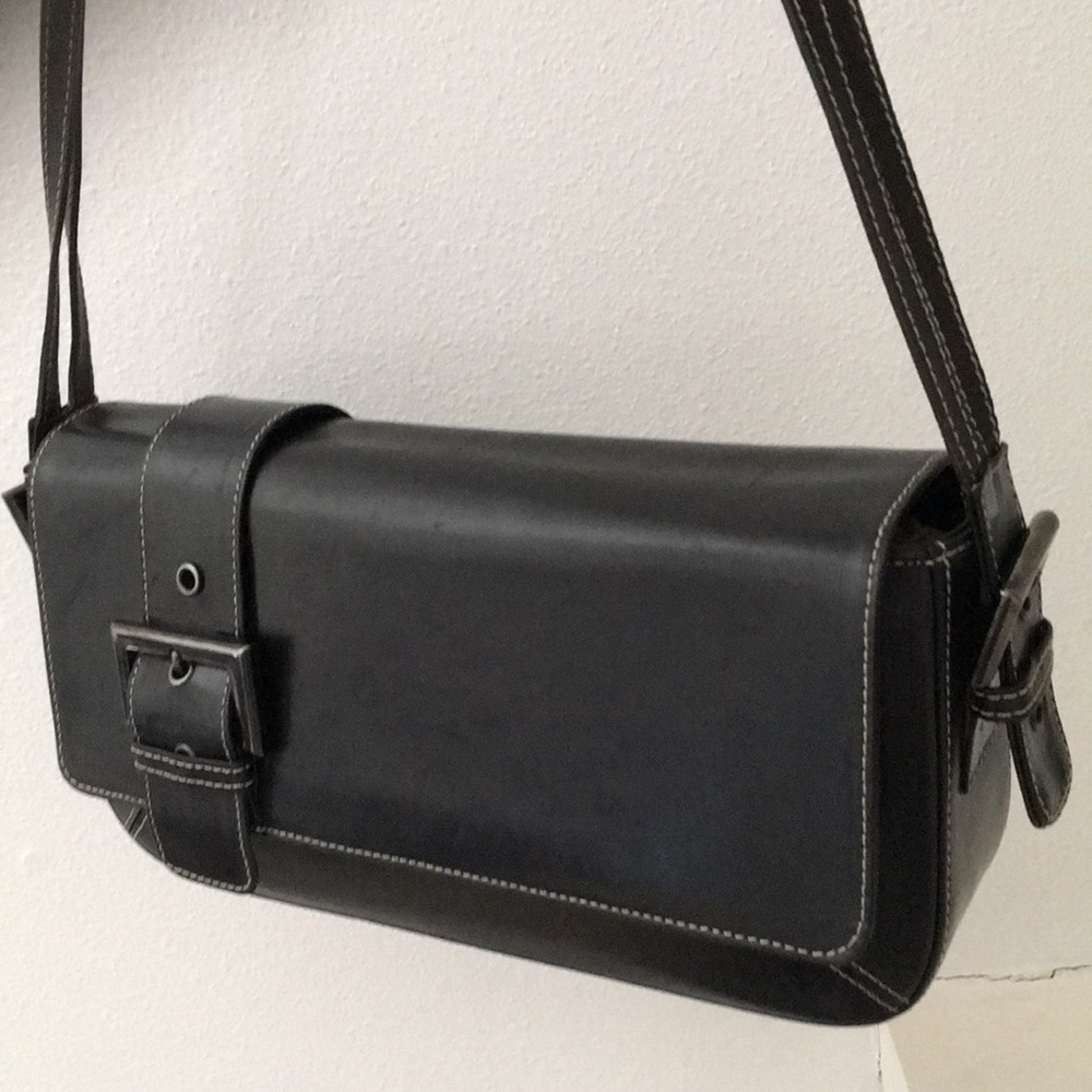 Stuart Weitzman Black Leather Purse Made in Spain